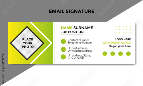 Modern and minimalist email signature, email footer template photo