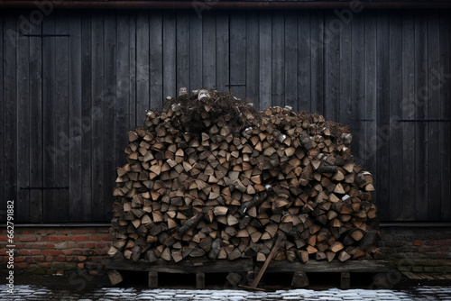 Wood firewood wooden stacked timber woodpile nature