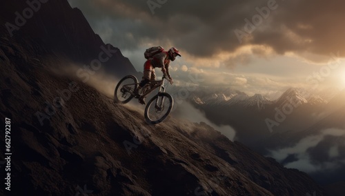Mountain Bike Downhill Action