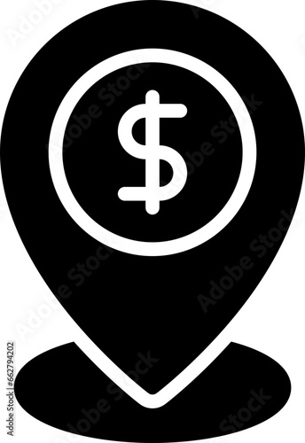 Pin dollar icon