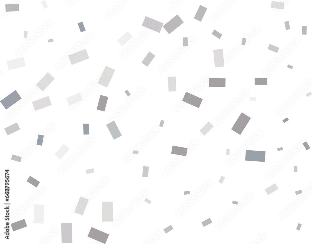 Rain of Rectangular Silver Confetti