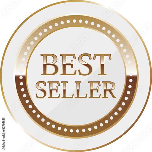 高級感のあるベストセラーのエンブレム　ホワイト＆ゴールド