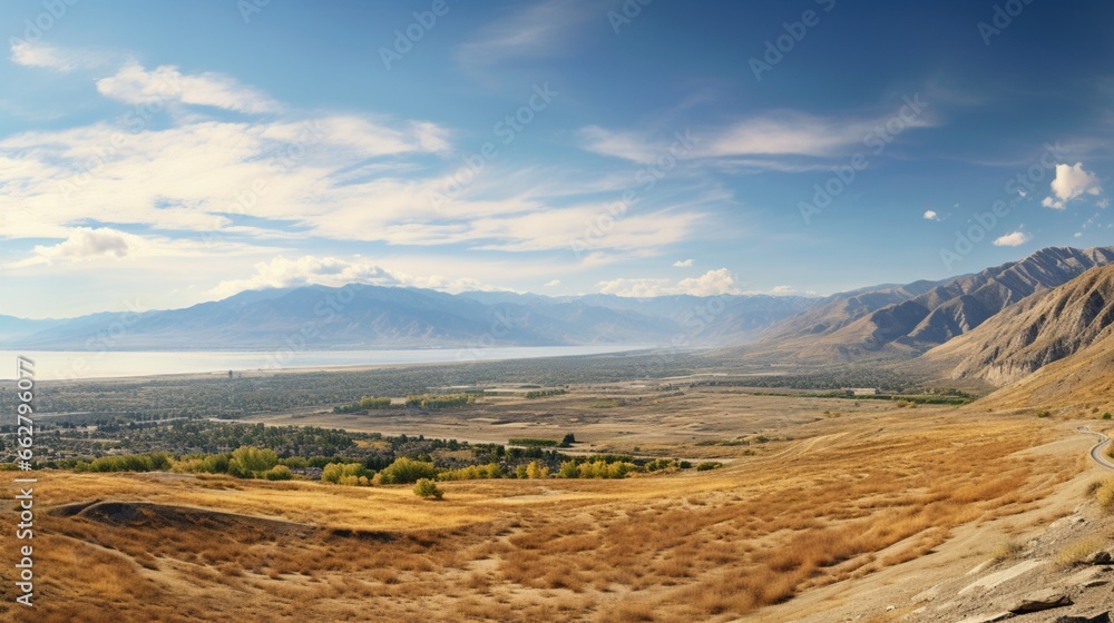 Panoramic Vista Capture a panoramic view of Salt Lake City's landscape, 