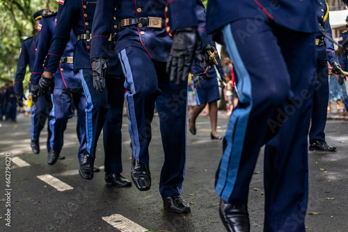 Military officers are seen during a tribute to Brazilian Independence Day in the city of Salvador, Bahia.