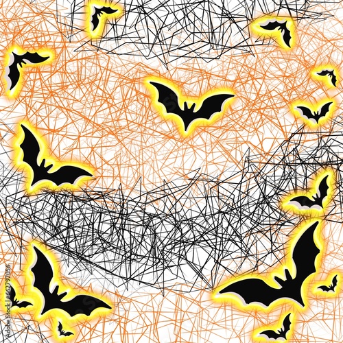 halloween seamless pattern with bats