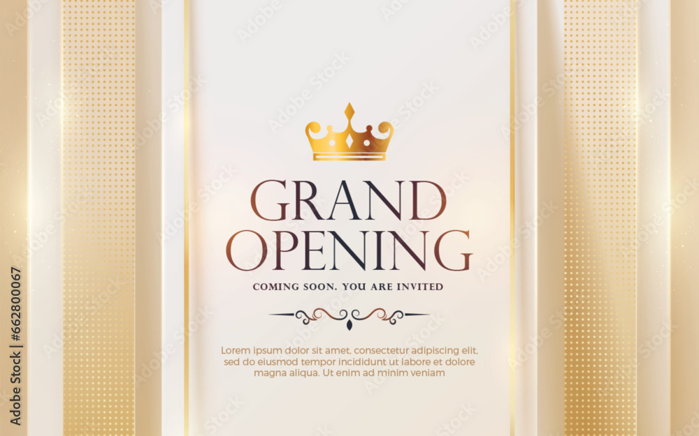 Grand opening luxury invitation design template with glitter light ...