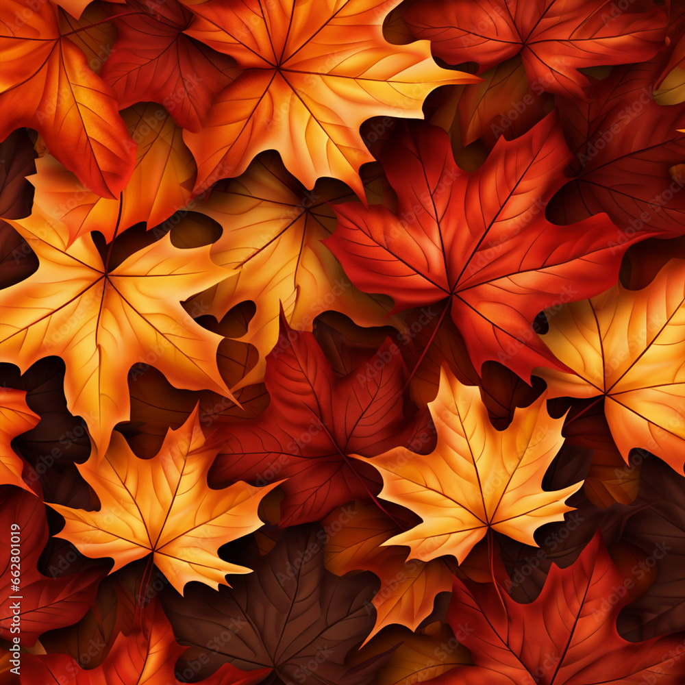 Realistic Fall leaves wallpaper - ai generative