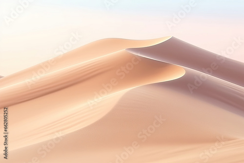 Beautiful wavy colorful sand dunes background  desert landscape under the beautiful sky  Adventure in dream land concept.