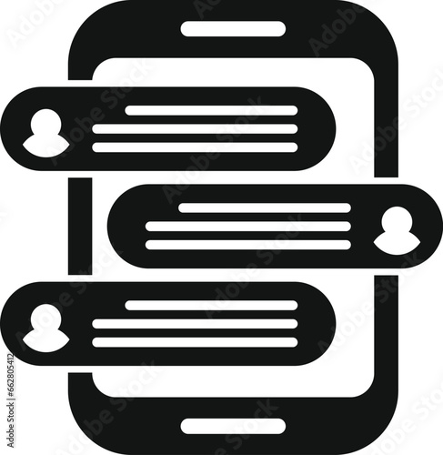 Tablet messaging icon simple vector. Social media. Online internet