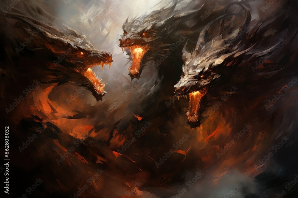 Fire-breathing drakes, smaller relatives of dragons, with fierce ...