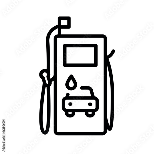 Self service car wash machine black line icon.