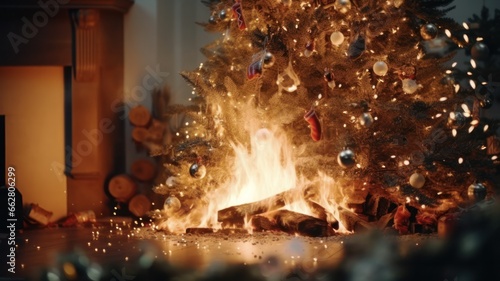 Blazing Christmas Tree Fire: A Danger to Your Festive Home Decor