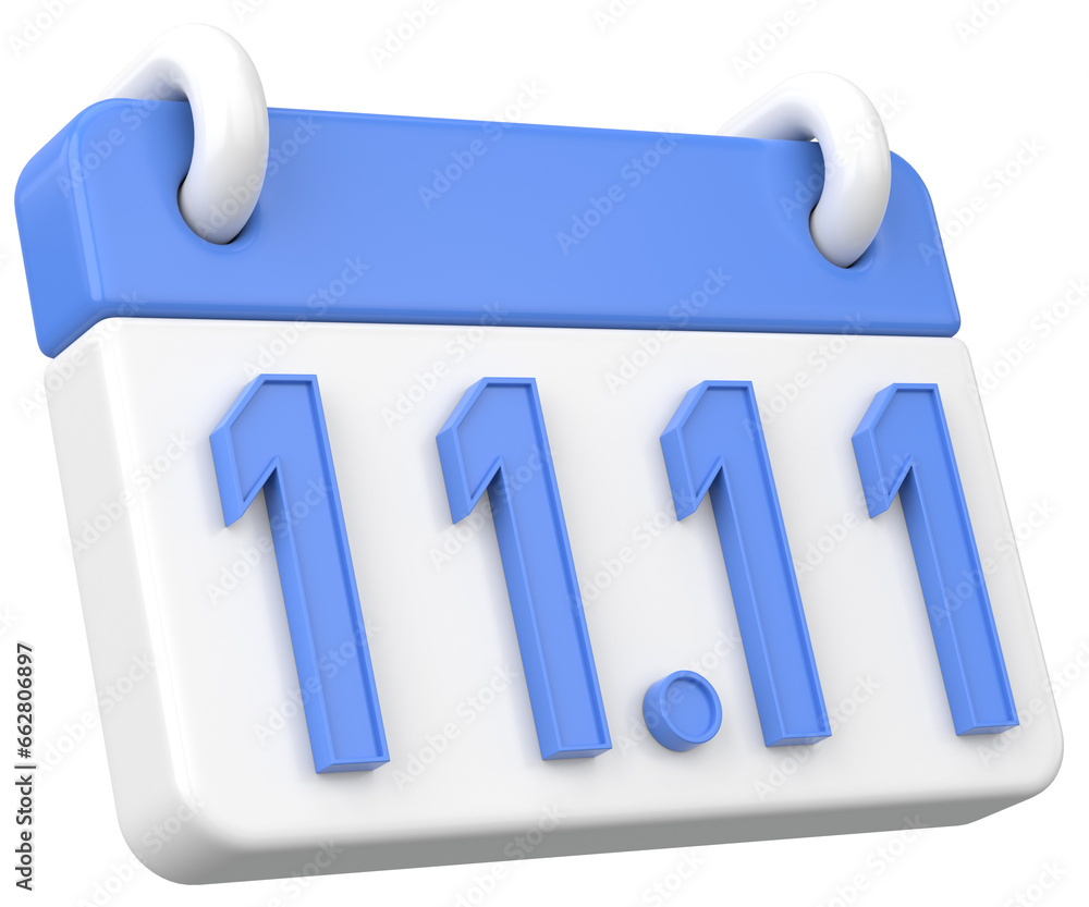 11.11 calendar. November sale. 3D illustration. 11.11 calendar. November sale. 3D illustration.