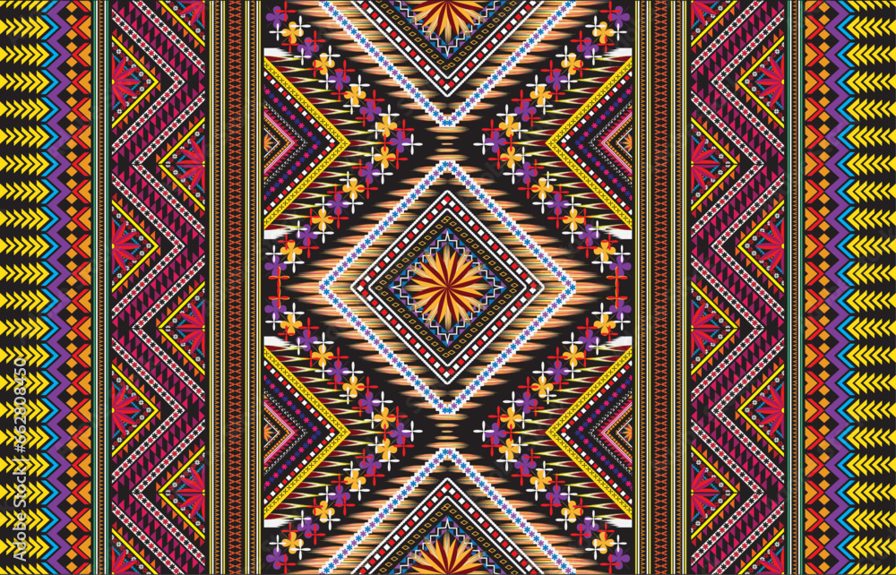 Aztec ethnic background design vector with a seamless pattern. Traditional motifs are illustrated. Element of a seamless pattern template Aztec ethnic background design vector with a seamless pattern. Traditional motifs are illustrated. Element of a seamless pattern template