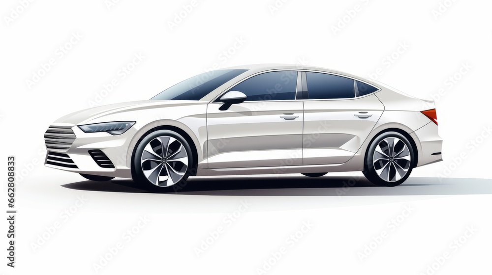 Fototapeta premium A white car on a white background