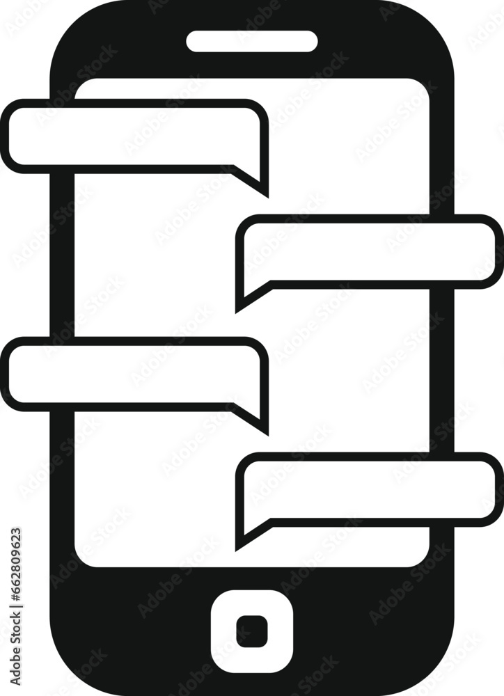 Phone big chat icon simple vector. Internet content. Business group Phone big chat icon simple vector. Internet content. Business group