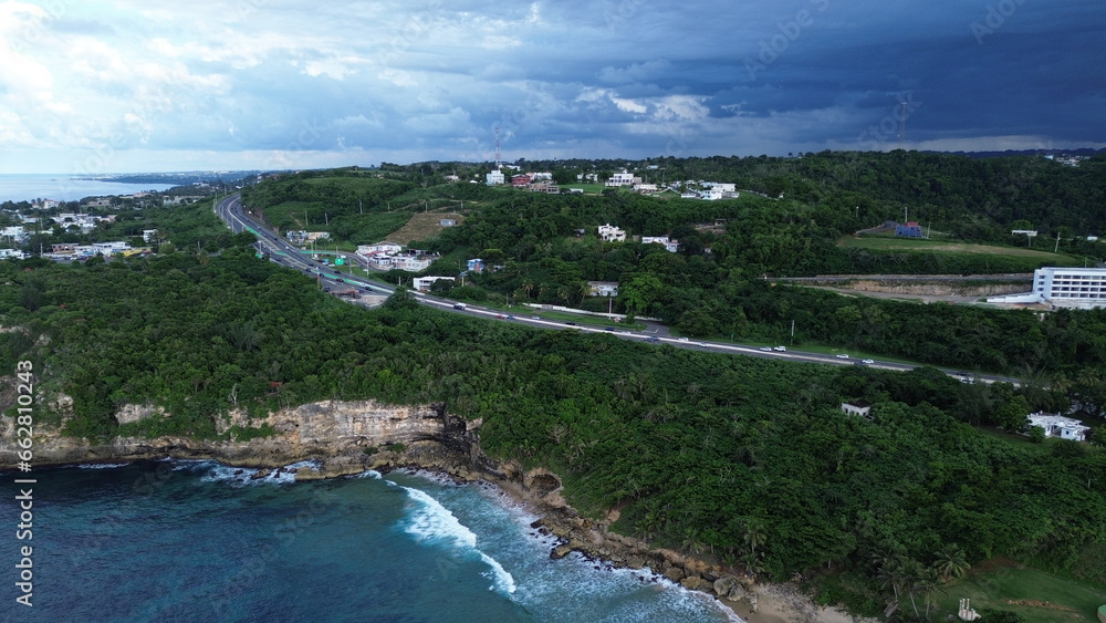 Puerto Rico Coast, Beach, and Mountains in Quebradillas and El Mirador de Guajataca