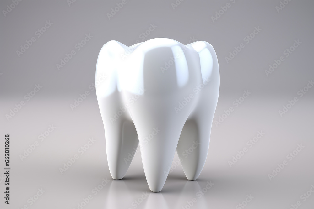 Molar tooth on a gray background. 3D Molar tooth on a gray background. 3D