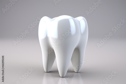 Molar tooth on a gray background. 3D