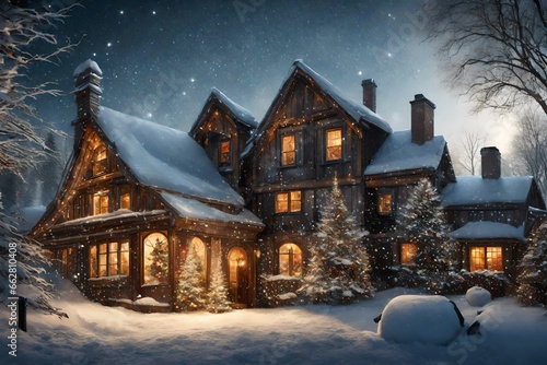 christmas house in the woods © usman