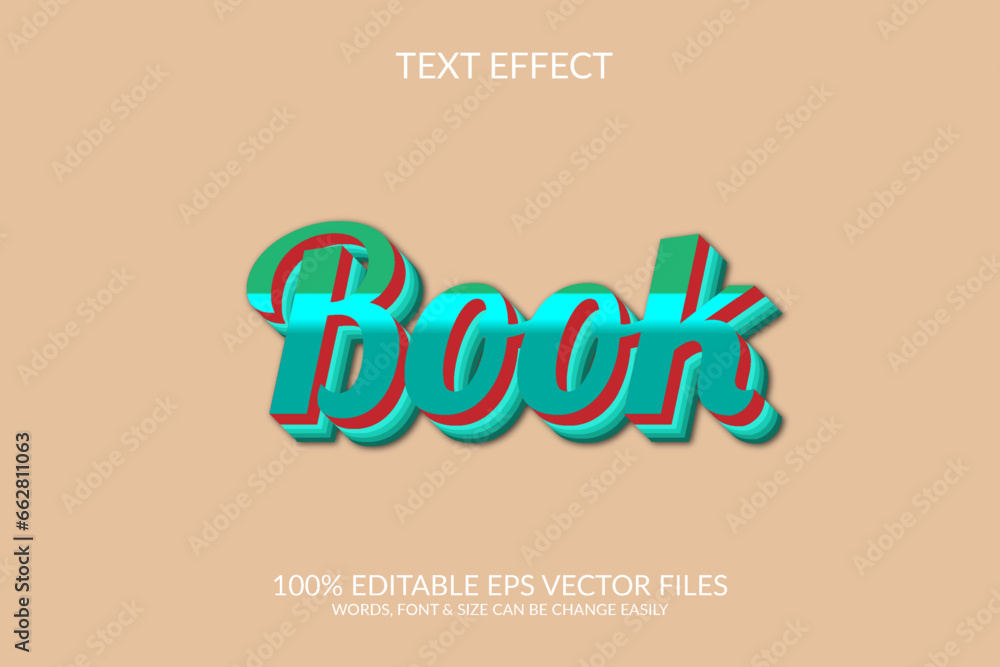 Book 3d fully editable illustration, vector eps text effect design Book 3d fully editable illustration, vector eps text effect design