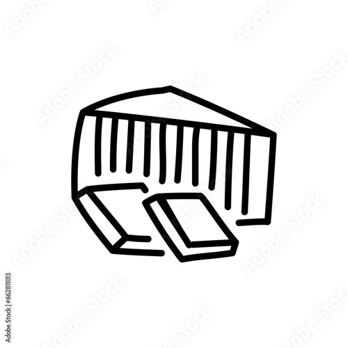 Feta cheese sign сolor line icon. Pictogram for web page.