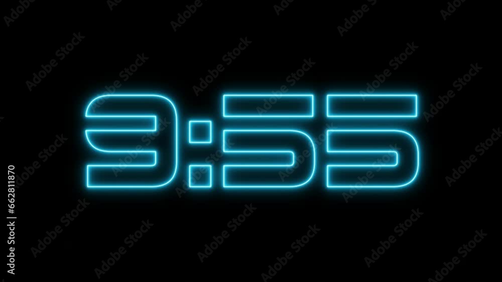 Neon lights timer, laser ray with ten minute counter Neon lights timer, laser ray with ten minute counter