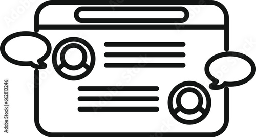 Web chat portal icon outline vector. Group contact. Mobile internet