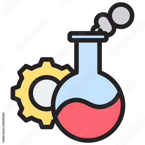 Scientific Principles Outline Color Icon