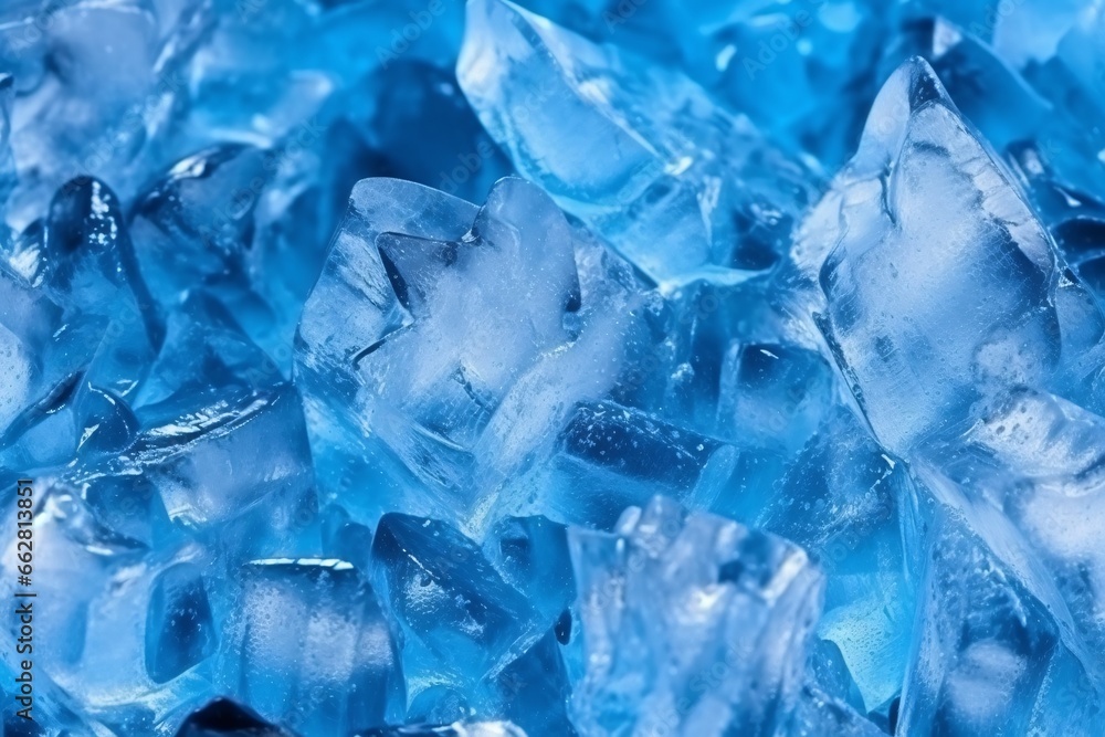 Macro shot of ice cubes. Ice texture in blue tone. Blue background. . Blue ice crystals close up. Macro shot. Abstract background and texture for design. Macro shot of ice cubes. Ice texture in blue tone. Blue background. . Blue ice crystals close up. Macro shot. Abstract background and texture for design.