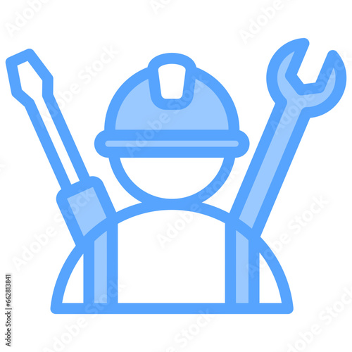 Mechanical Engineering Blue Icon