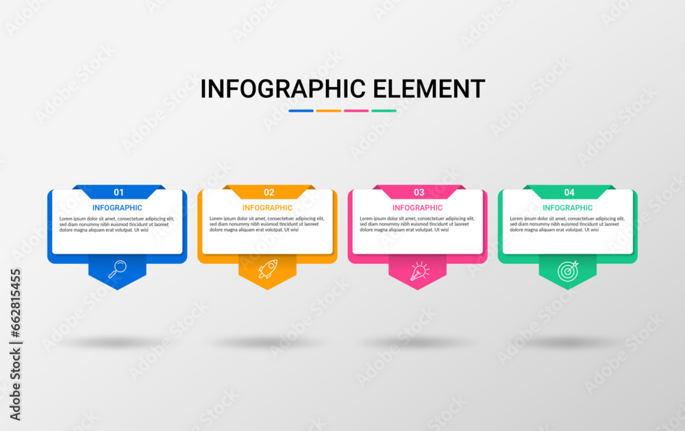 Obraz premium Presentation business infographic template with 4 options, Infographics Template.