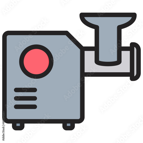 Meat Grinder Outline Color Icon