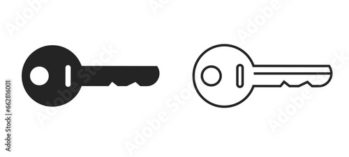 Key icon vector line outline art simple graphic pictogram glyph symbol, door latchkey thin linear and shape silhouette image clipart, passkey access isolated
