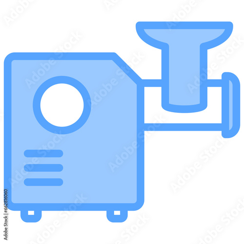 Meat Grinder Blue Icon