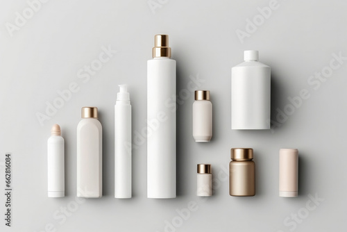 Embrace the world of different foundation, liquid make-up, and cream in a sleek bottle, a staple of cosmetology. The closeup shot against a clean white background reveals the beauty of this brown 