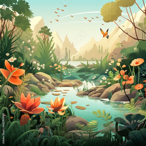 Diverse Ecosystem Illustration