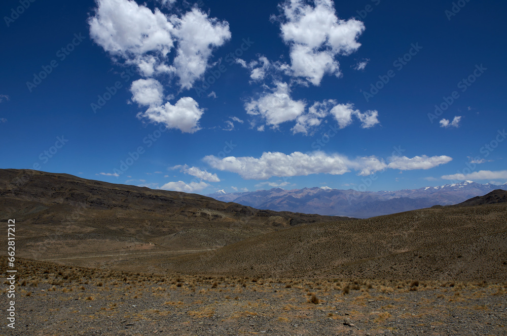 blue skies and mountain peaks of Mendoza