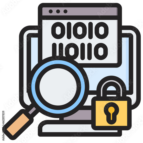 Security Vulnerabilities Outline Color Icon