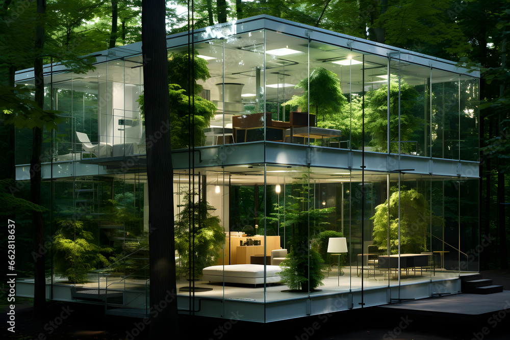 Glass office with green concept eco friendly building for sustainable future. Glass office with green concept eco friendly building for sustainable future.