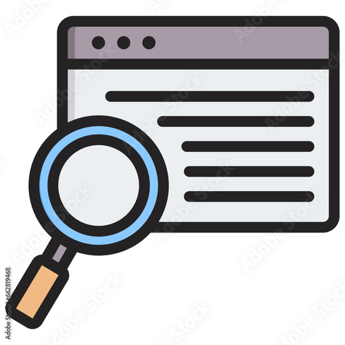 Information Search Outline Color Icon