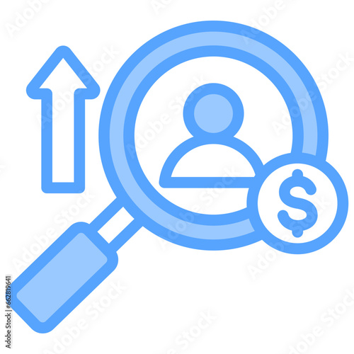 Wage Survey Blue Icon