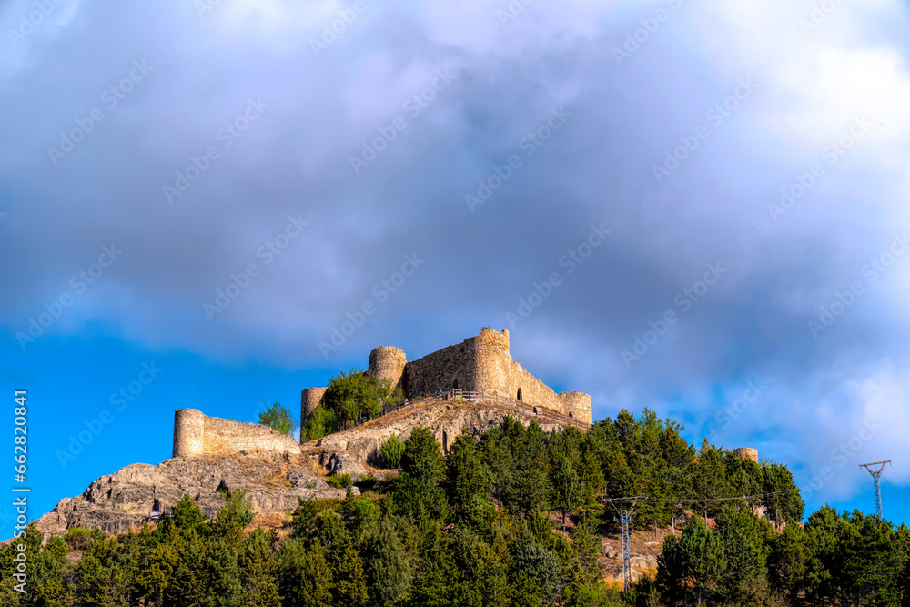 Aguilar de Campoo castle on a hill Palencia, Castilla y León, Spain