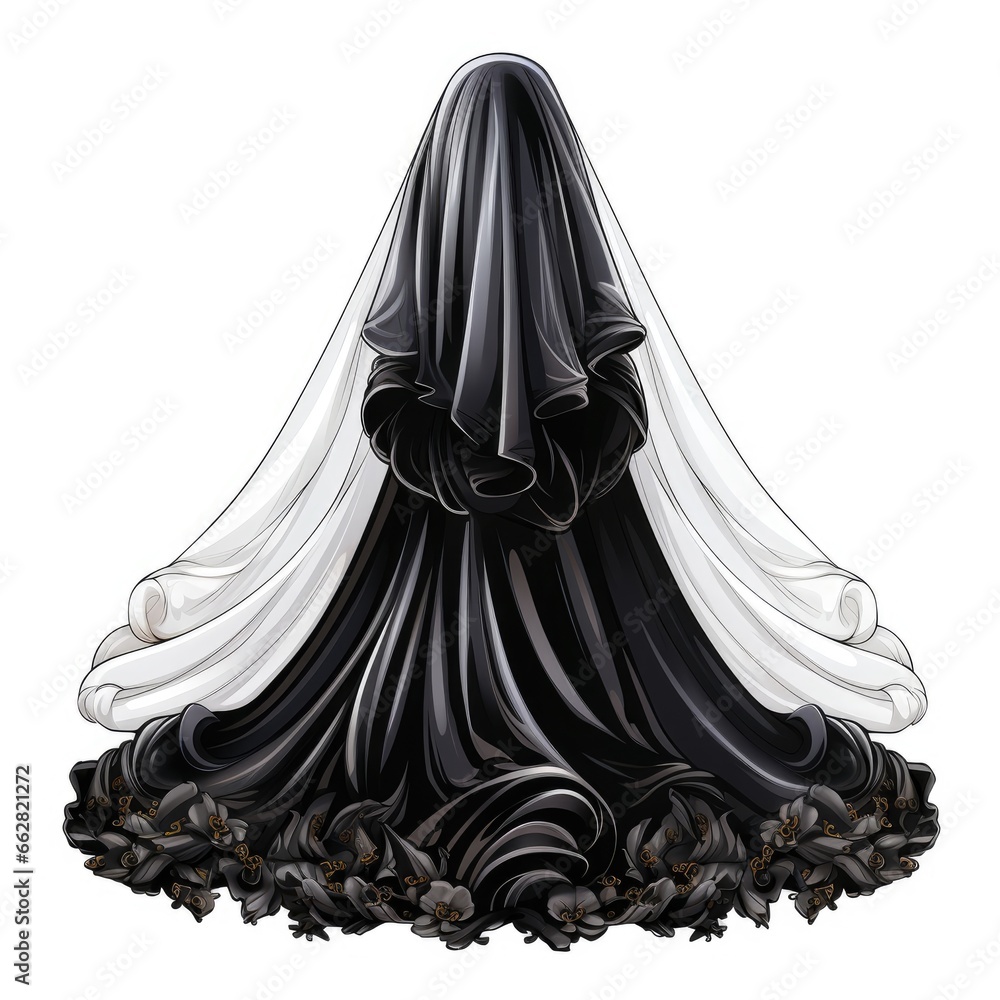 Veil Wedding isolated on a white background Veil Wedding isolated on a white background
