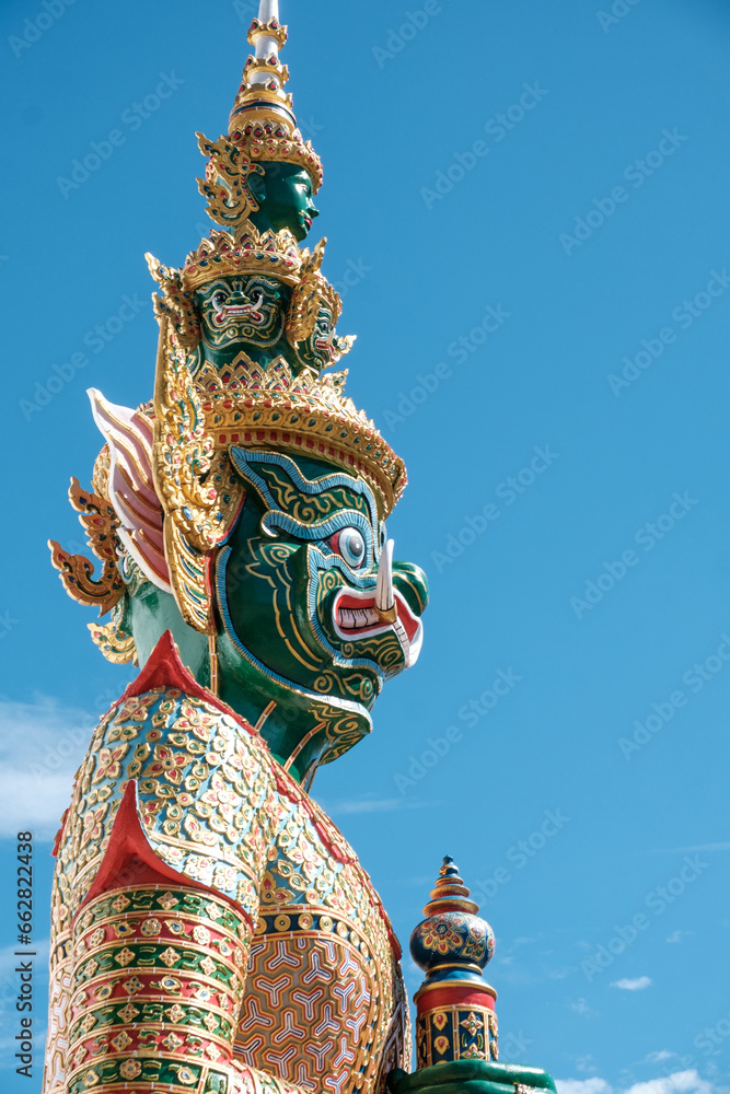 Fototapeta premium giant statue in wat phra kaew in miniature park portrait 