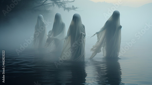 Apparitions Amidst the Misty Waters