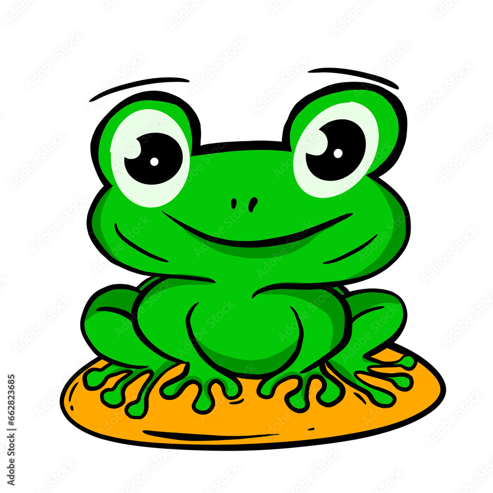 Fototapeta premium frog with a smile cartoon