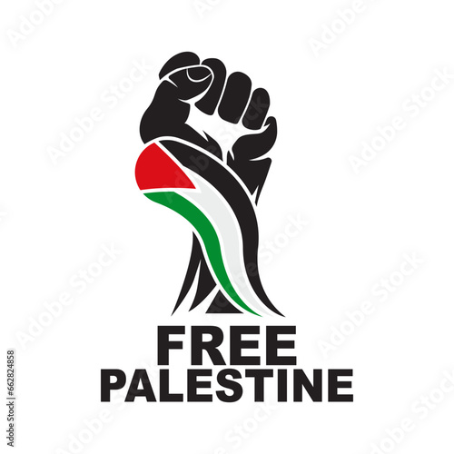 Flat design fist to free Palestine