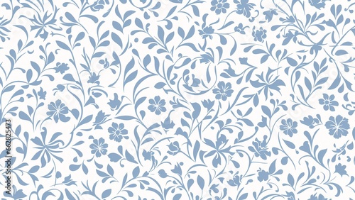 A Blue And White Floral Pattern © Cameron Schmidt