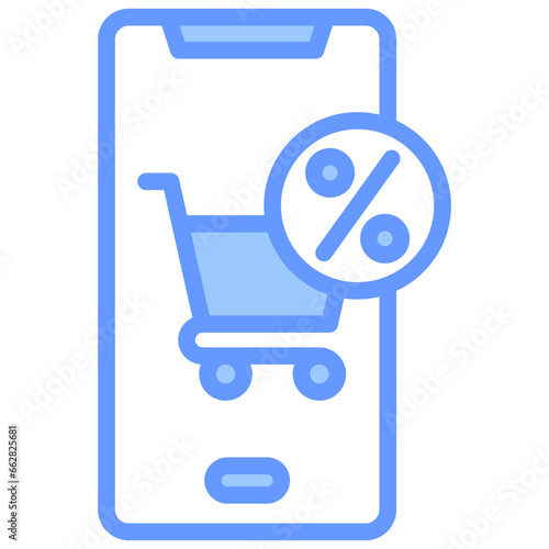 Online Shopping Blue Icon